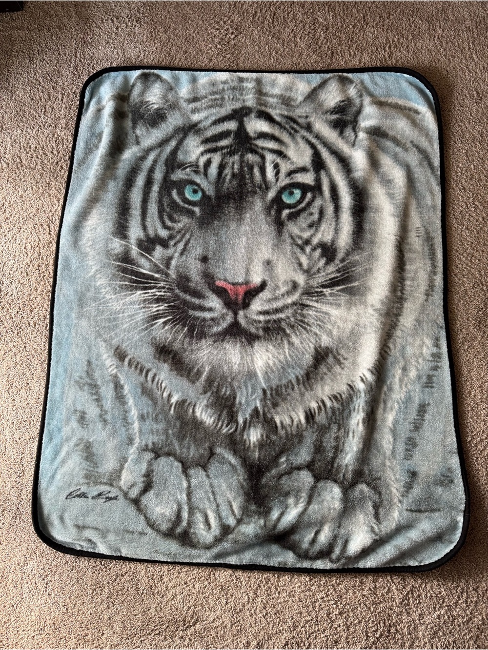 The Northwest White Tiger Fuzzy Throw Blanket Collin Bogle 46" x 60" Large